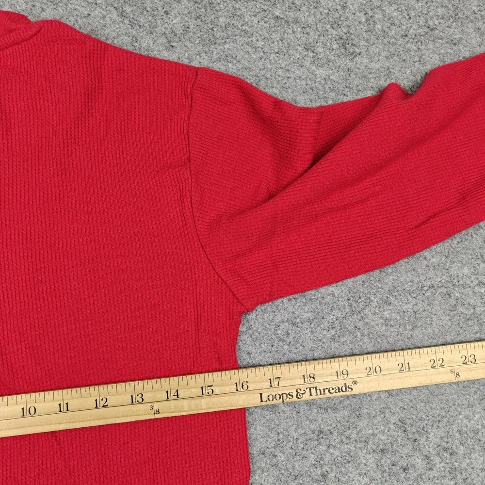 Galaxy By Harvic Thermal Shirt Mens Small Red Long‎ Sleeve Henley Undershirt